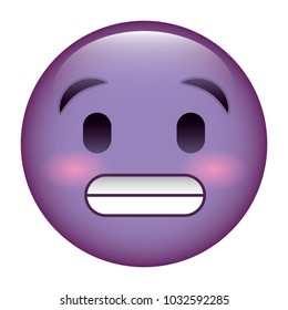 cute purple smile emoticon toothy smile