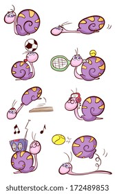 cute purple snail