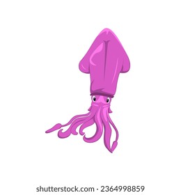 Cute Purple Squid Character Illustration