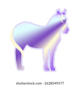 Bonito Roxo Unicorn Cor Cavalo Ilustração em Isolado no Fundo Branco