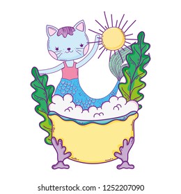 cute purrmaid in bathtub