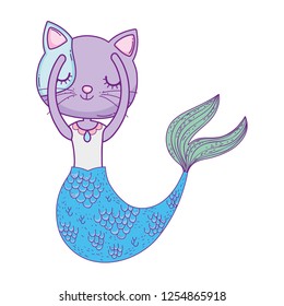cute purrmaid fairytale character