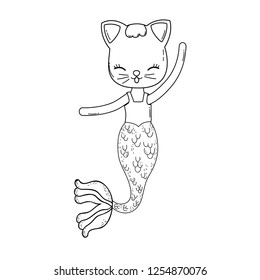 cute purrmaid fairytale character