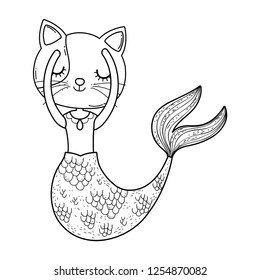 cute purrmaid fairytale character