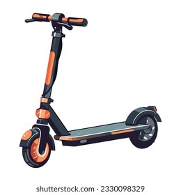 Cute push scooter over white