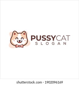 cute pussy cat logo design