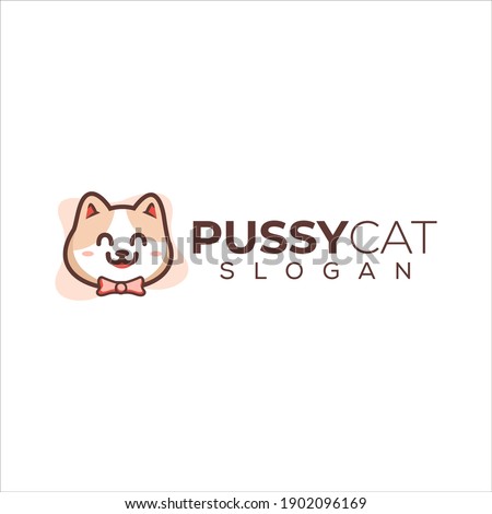 cute pussy cat logo design