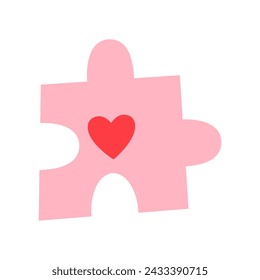 Lindo puzzle con forma de corazón.
