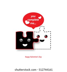 Cute Puzzle Pieces for Valentine's Day Layout/Design Cover Background