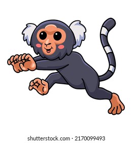 Cute pygmy marmoset monkey cartoon running