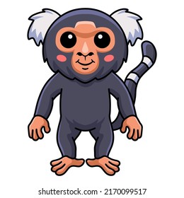 Cute pygmy marmoset monkey cartoon standing