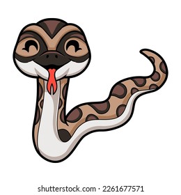 Cute python molurus bivittatus cartoon