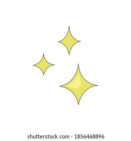 Cute quadrangular stars isolated on white background. Vector illustration