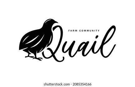 A Cute Quail vector Illustration - Creative logo, icon, symbol, badge, emblem for avian or partridge poultry