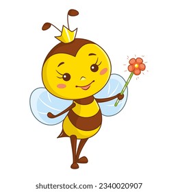 Dibujo vectorial de la caricatura de abejas reina