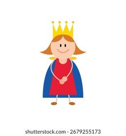 Elemento de personaje de dibujos animados de la reina linda