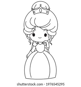 cute queen coloring page with ouline.Coloring book for kids.Vector illustrations.Amazon kdp no content.