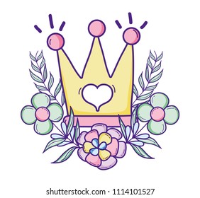 Cute queen crown cartoon