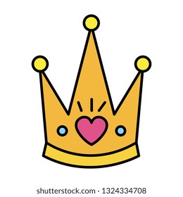 cute queen crown with heart