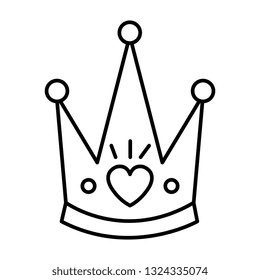 cute queen crown with heart