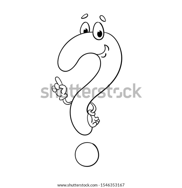 Download Cute Question Mark Cartoon Style Drawing Stock Vector Royalty Free 1546353167