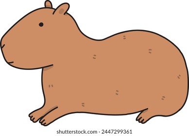 a cute and quite capybara sitting on the floor