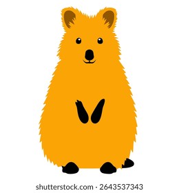 Quokka bonito fica em pé no estilo de desenho digital simples