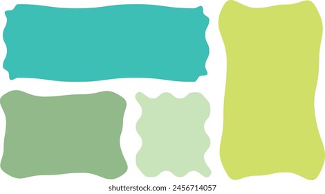 Cute quote color frames blank template collection. Hand drawn style minimalist colorful memo poster set. Empty speech bubbles for text. Crayon drawing organic rectangles blank. label, sticker, chat