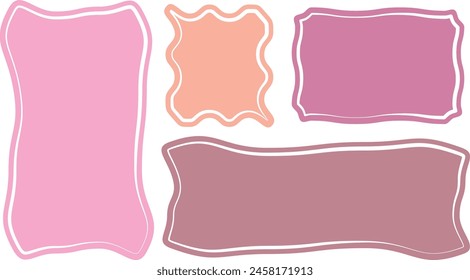 Niedliche Anführungszeichen Farbrahmen leere Vorlage Kollektion. Handgezeichneter Stil minimalistische bunte Memo Poster Set. Leere Sprechblasen für Text. Buntstiftzeichnung Organische Rechtecke leer. Etikett, Aufkleber, Chat