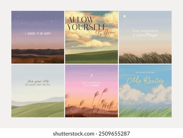 Cute quote template aesthetic vector