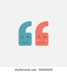 Cute quotes character. Quote Concept. Conversation love idea. vector illustration. eps 10