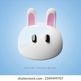 cute rabbit in 3d vector illustration