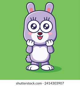 Cute rabbit animal cartoon character vector Illustration
