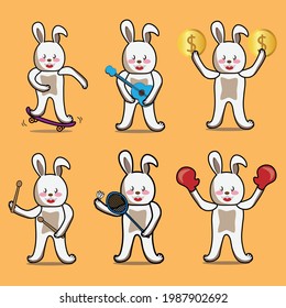 Cute Rabbit animal cartoon illustration