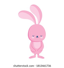 cute rabbit animal cartoon isolated icon style vector illustration