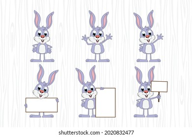 cute rabbit animal cartoon simple vector illustration