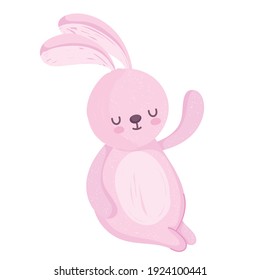 cute rabbit animal cartoon vector illustration isolated white background