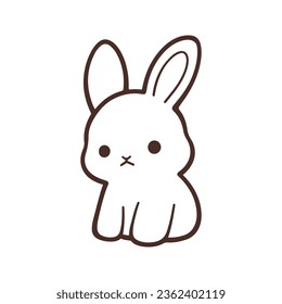 cute rabbit animal cartoon vector illustration design graphic flat style