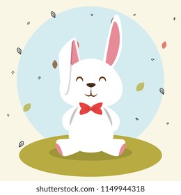 cute rabbit animal character