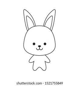 cute rabbit animal character vector illustration design