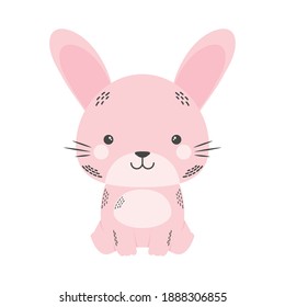 cute rabbit animal comic character vector illustration design