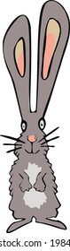 cute rabbit animal in frame circular illustration design. 