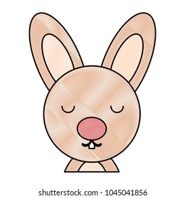 cute rabbit animal icon over white background, colorful design. vector illustration