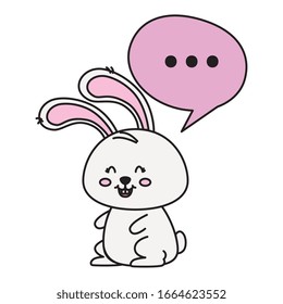 Cute Rabbit Animal Speech Bubble Vector Stock Vector (Royalty Free ...