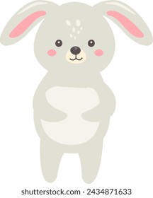 Cute Rabbit Animal Vector Illustration