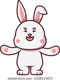 Cute Rabbit with Arms Wide Open Illustration