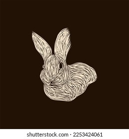 diseño de arte de conejo lindo