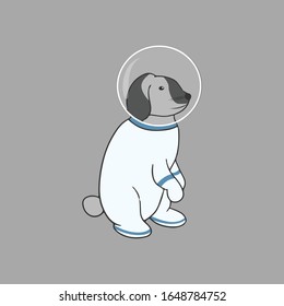 astronauta de conejo lindo, ilustración vectorial