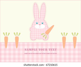 Cute rabbit for baby girl - baby arrival announcement