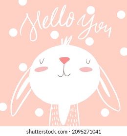 Cute rabbit baby poster. Baby Shower invite design